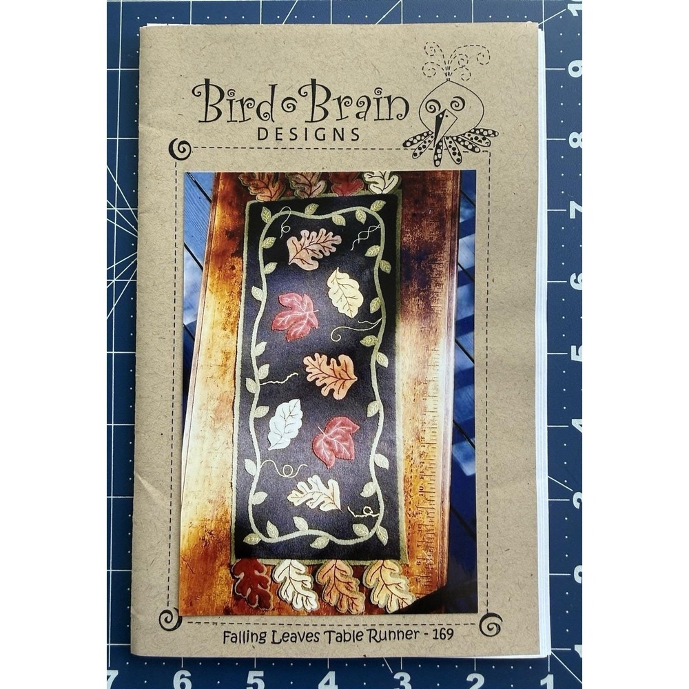 Bird Brain Designs FALLING LEAVES Table Runner Pattern 11" x 31.5" UNCUT